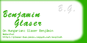 benjamin glaser business card